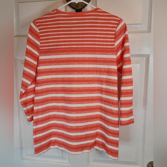 (402) Kim Roger's Woman's Long Sleeve Blouse,  Size: Small Color: Orange - Picture 15 of 16
